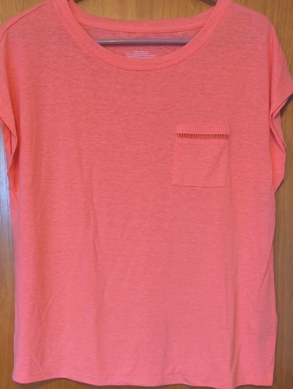 Talbots Coral Short-Sleeve Pocket Tee